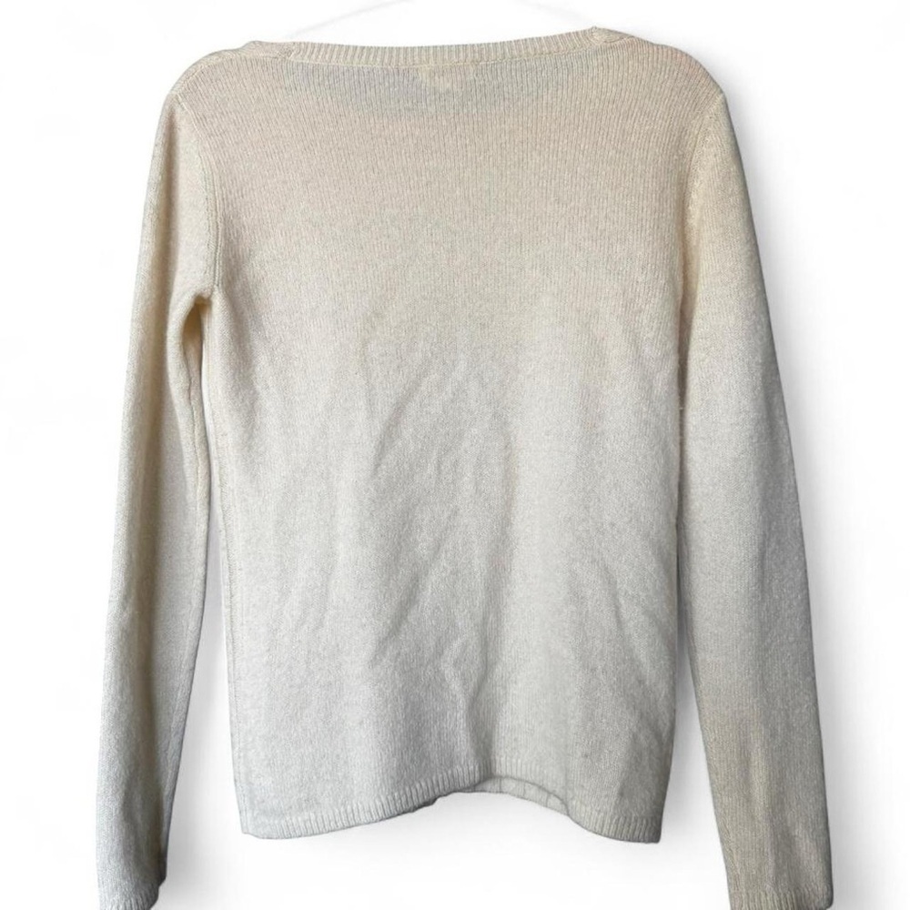 Club Monaco 100% Cashmere Cream Crew Neck Sweater Size Small Soft Minimalist - Picture 3 of 5